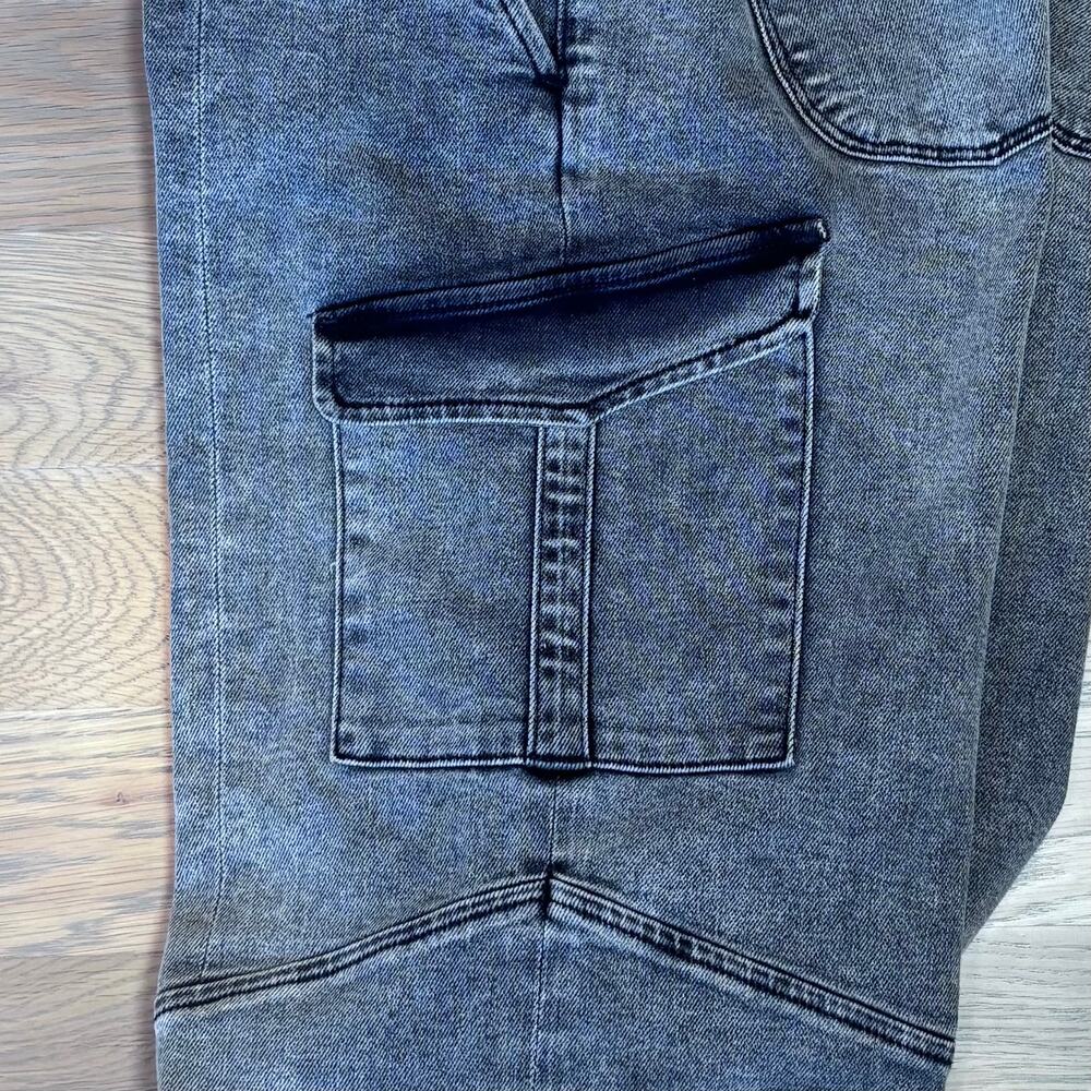 L’agence Brooklyn High Waist Wide Leg Cargo Utility Jeans Gray Women Size 27 - Picture 8 of 11